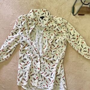 Cream button up  with Feather details